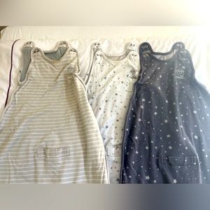 Bundle of Three Woolino Four Season Ultimate Sleep Bags in merino wool. 2m-2yrs